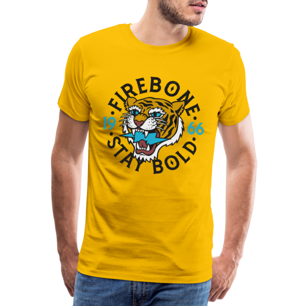 Men’s Tiger head - Stay bold - Premium T-Shirt - sun yellow