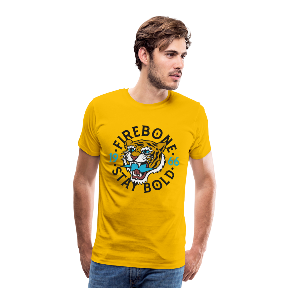 Men’s Tiger head - Stay bold - Premium T-Shirt - sun yellow