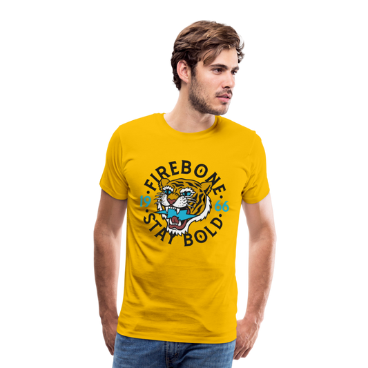 Men’s Tiger head - Stay bold - Premium T-Shirt - sun yellow