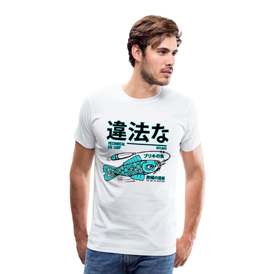 Tin Koi teal on white premium t-shirt - white