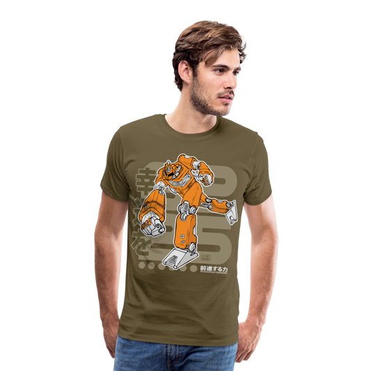 Powering Foward - Orange Robot on Khaki - Men’s Premium T-Shirt - khaki