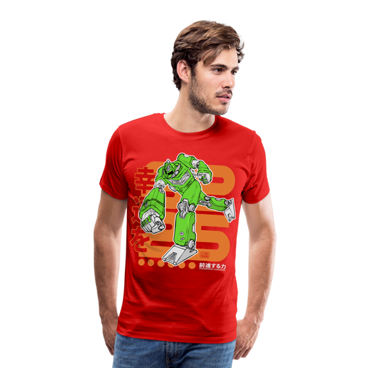 Powering Forward - Green Robot on Red - Men’s Premium T-Shirt - red