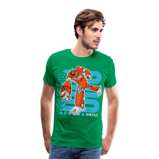 Powering Forward - Red Robot on Green - Men’s Premium T-Shirt - kelly green