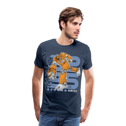 Powering Forward - Orange Robot on Navy - Men’s Premium T-Shirt - navy