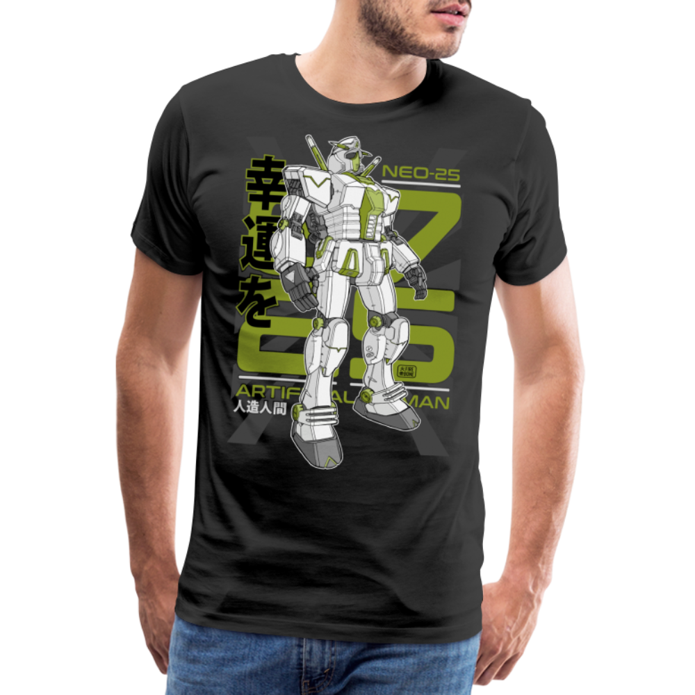 Neo-25 Robot Green on black - Men’s Premium T-Shirt - black