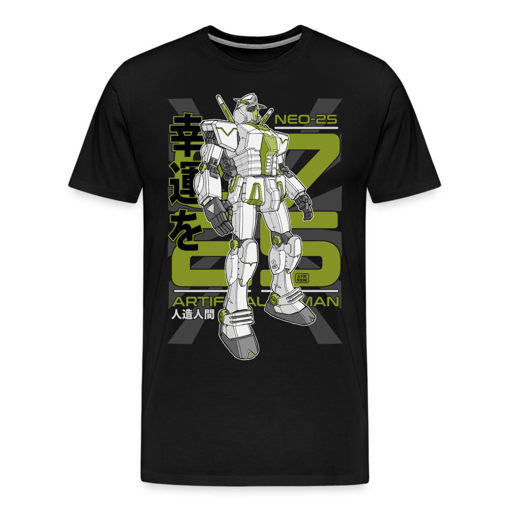 Neo-25 Robot Green on black - Men’s Premium T-Shirt - black