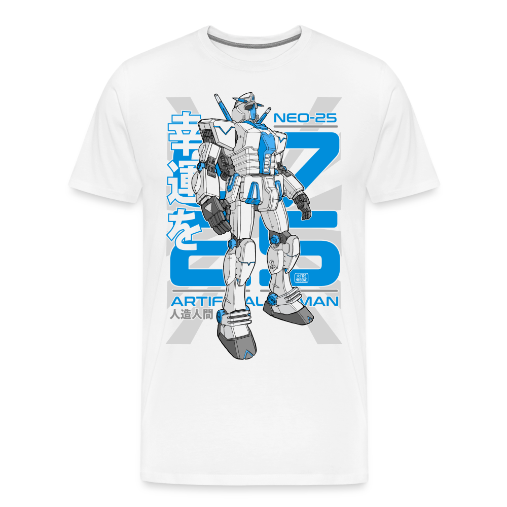 Neo-25 Robot Blue on white - Men’s Premium T-Shirt - white