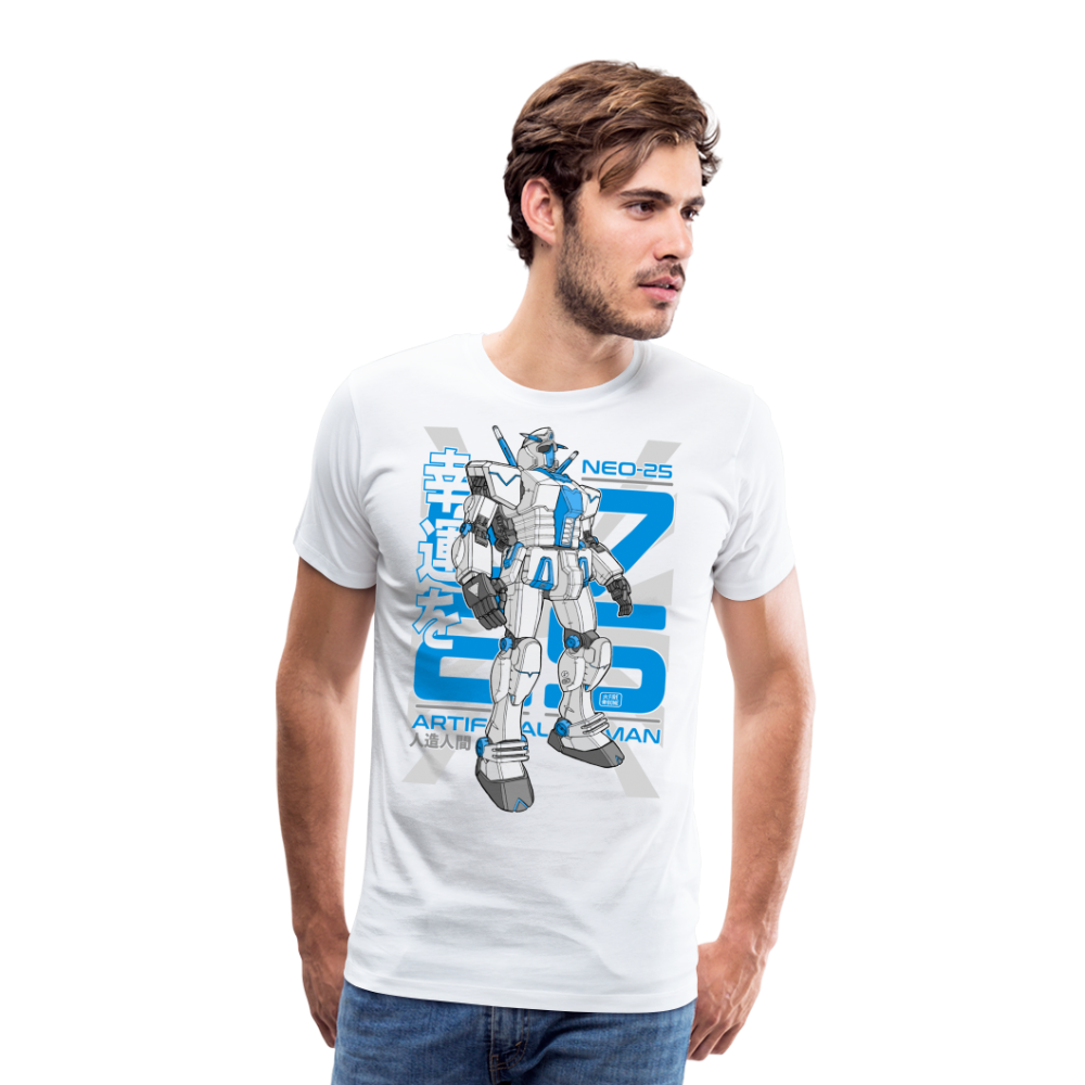 Neo-25 Robot Blue on white - Men’s Premium T-Shirt - white