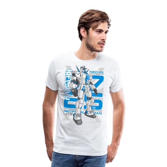 Neo-25 Robot Blue on white - Men’s Premium T-Shirt - white