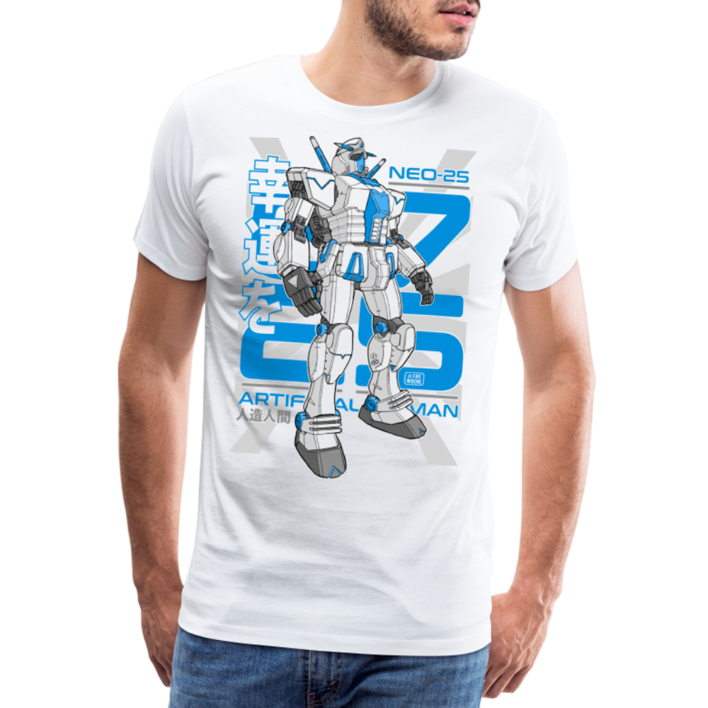 Neo-25 Robot Blue on white - Men’s Premium T-Shirt - white