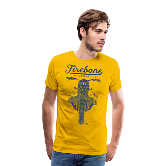 No.67 Firebone motorcycle t-shirt - sun yellow