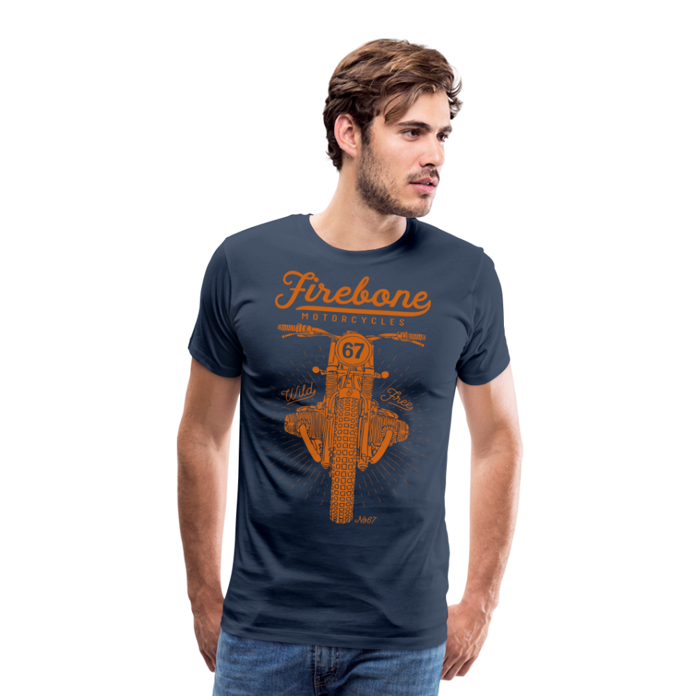 No.67 Firebone motorcycle t-shirt - navy