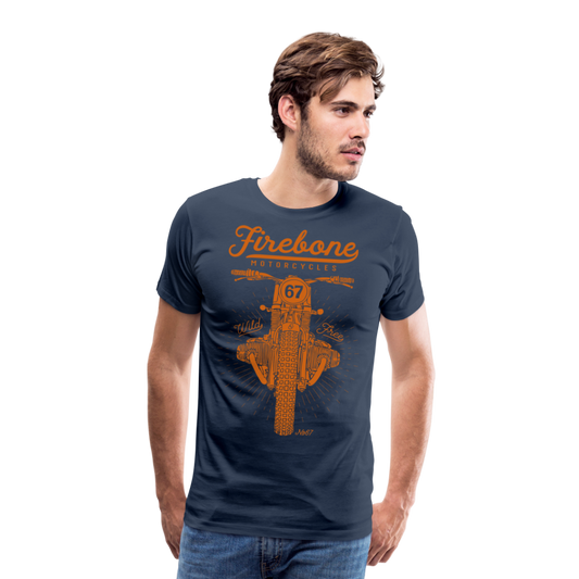 No.67 Firebone motorcycle t-shirt - navy