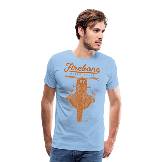 No.67 Firebone motorcycle t-shirt - sky