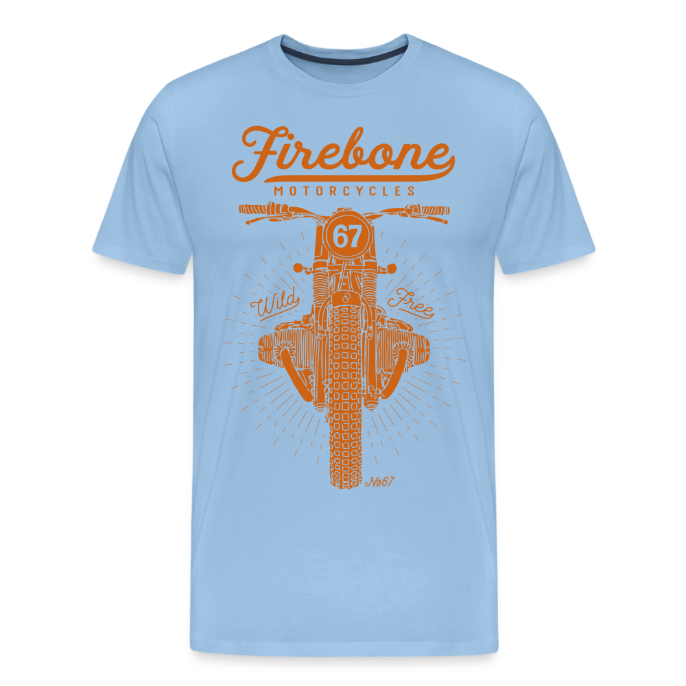 No.67 Firebone motorcycle t-shirt - sky