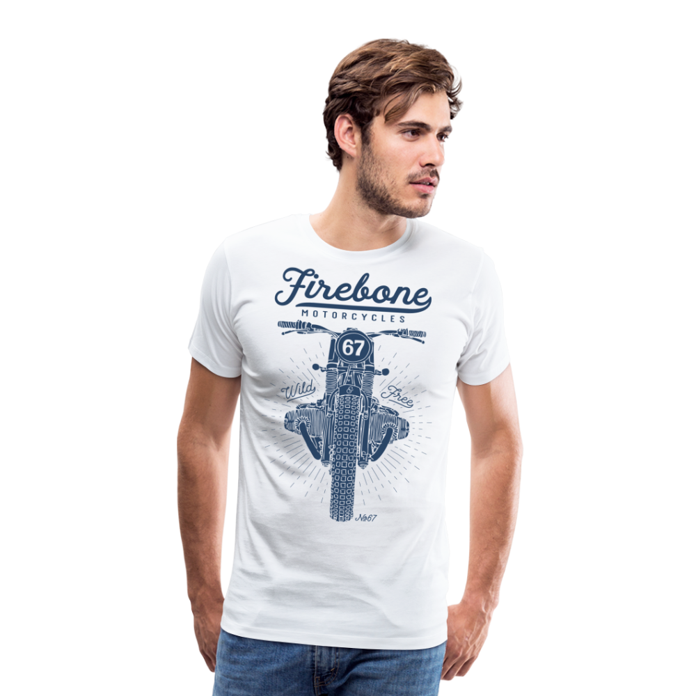 No.67 Firebone motorcycle t-shirt - white