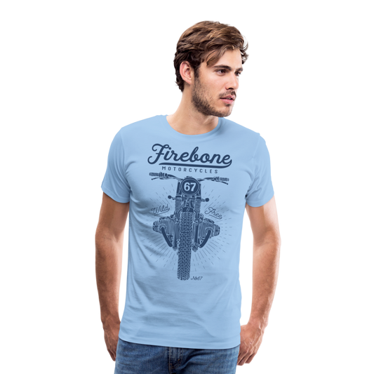 No.67 Firebone motorcycle t-shirt - sky