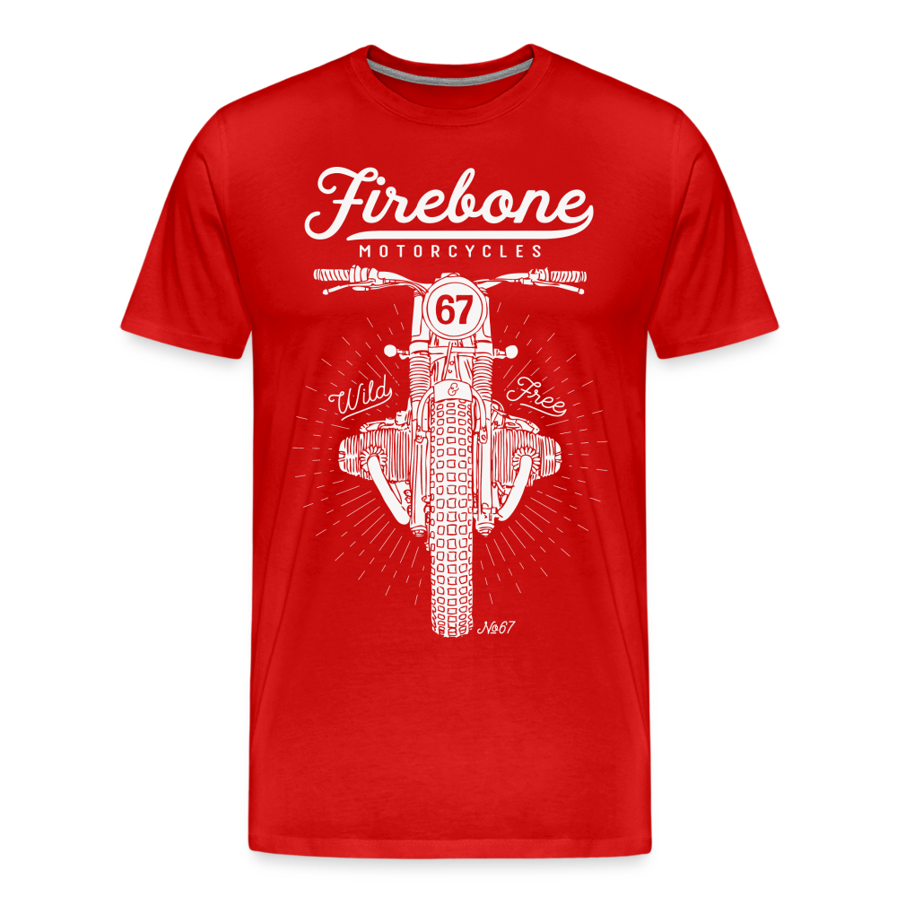 No.67 Firebone motorcycle t-shirt - red