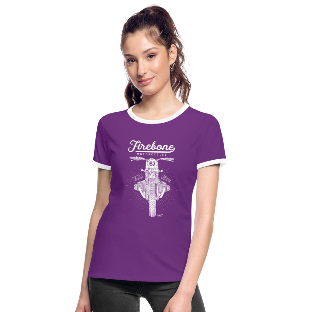 Wild and Free - Ringer t-shirt - purple/white