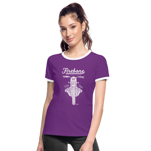 Wild and Free - Ringer t-shirt - purple/white