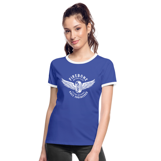 Wheels and wings - Ringer t-shirt - blue/white