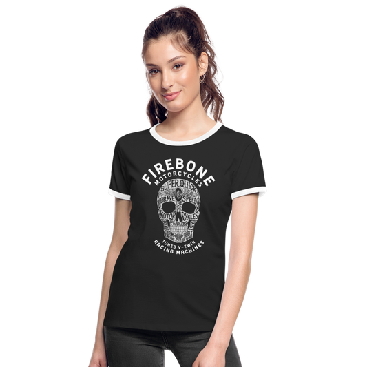 Super Quick Skull - Ringer t-shirt - black/white