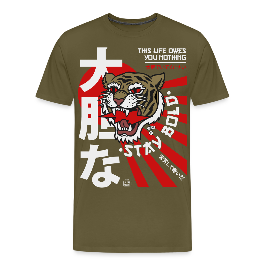 This life owes you nothing - Premium men's t-shirt - khaki