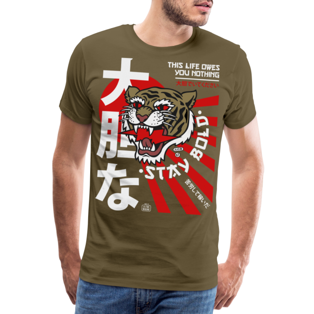 This life owes you nothing - Premium men's t-shirt - khaki