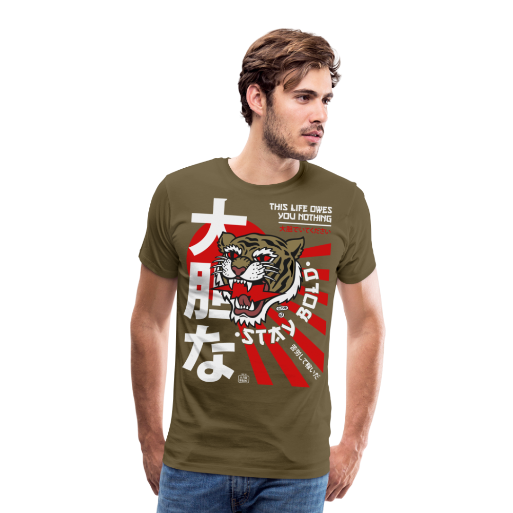 This life owes you nothing - Premium men's t-shirt - khaki