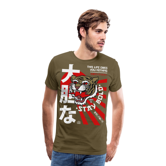 This life owes you nothing - Premium men's t-shirt - khaki