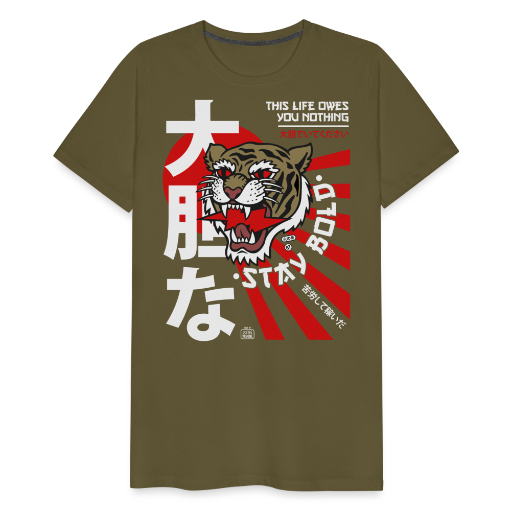 This life owes you nothing - Premium men's t-shirt - khaki