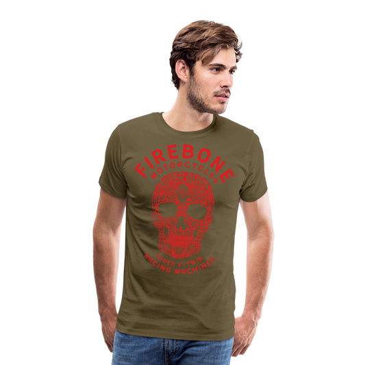 Super Quick skull - Premium T-Shirt - khaki