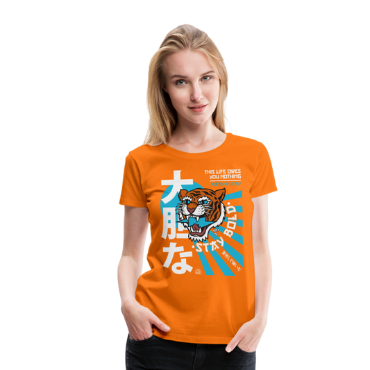 Women’s Premium This Life Owes You Nothing Orange 2 T-Shirt - orange