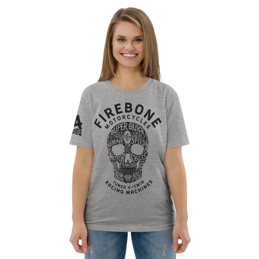 Super Quick Skullz - Grey organic cotton t-shirt