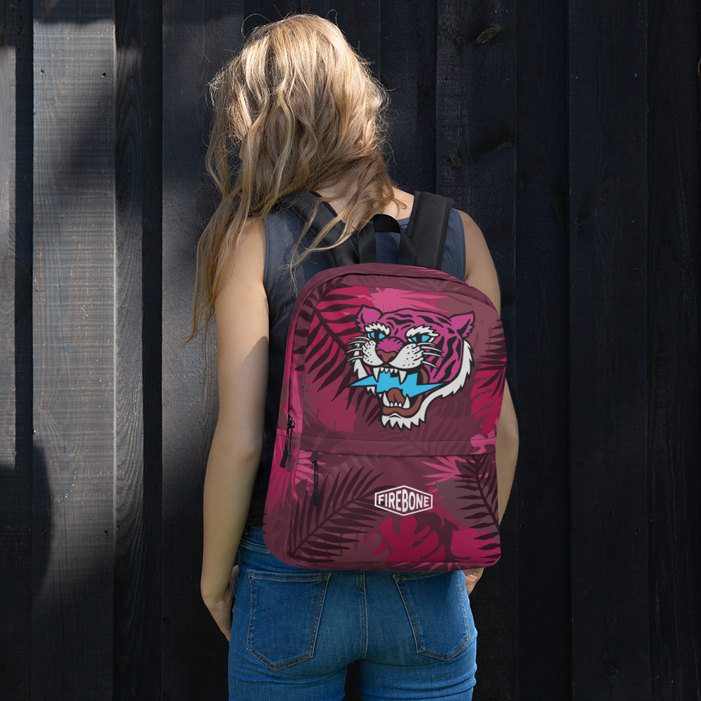 Jungle tiger - Hot pink backpack - Firebone