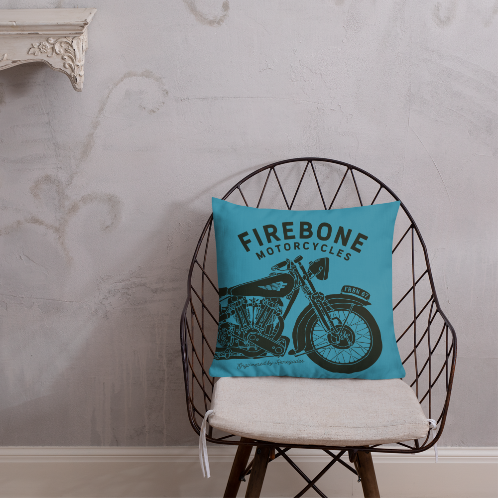 Vintage Motorcycle - Blue premium cushion - Firebone