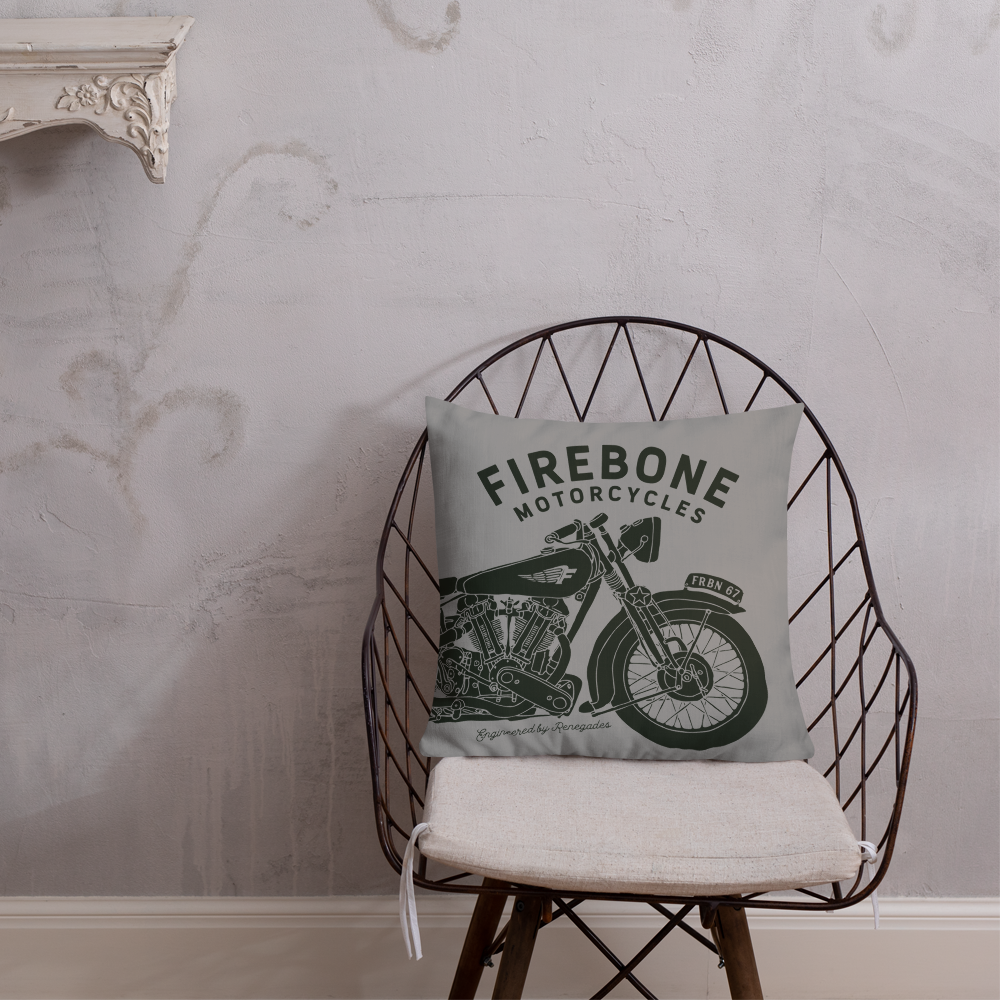 Vintage Motorcycle - Grey premium cushion - Firebone