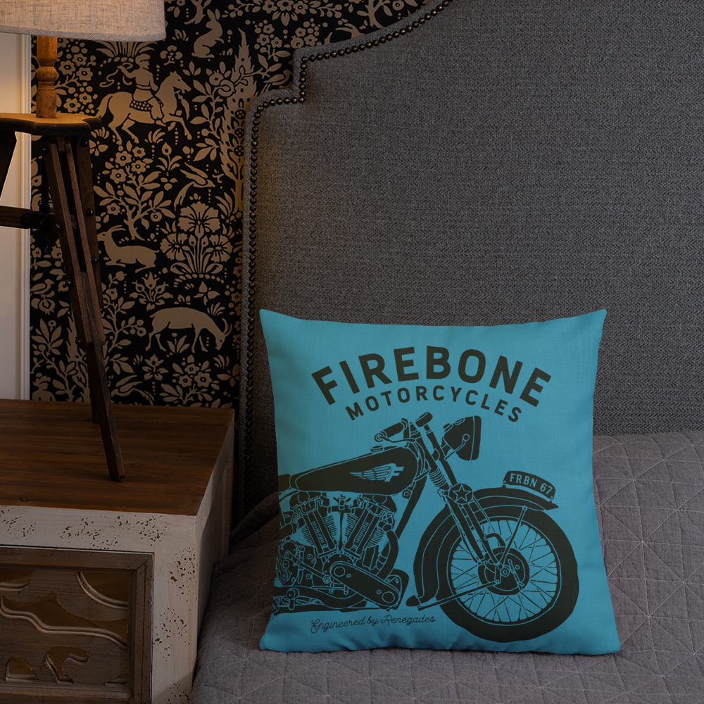 Vintage Motorcycle - Blue premium cushion - Firebone