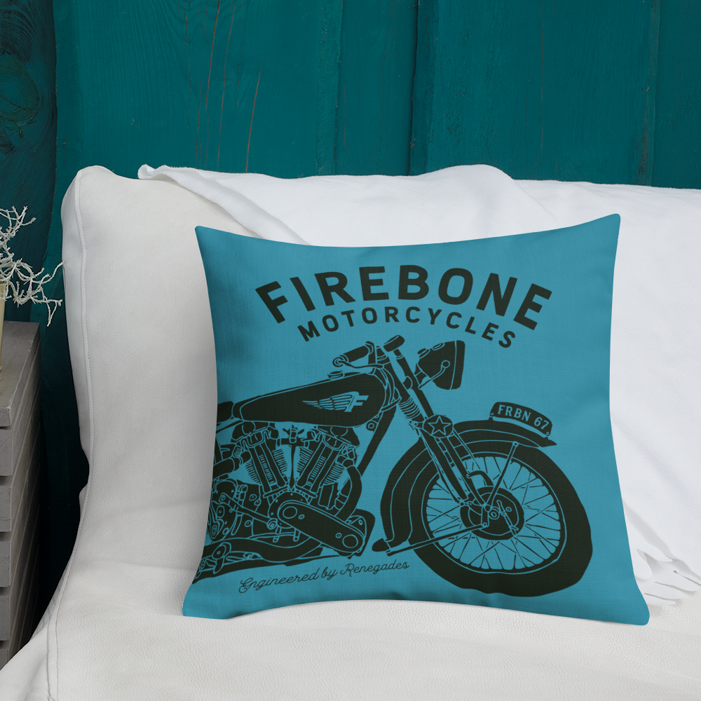 Vintage Motorcycle - Blue premium cushion - Firebone