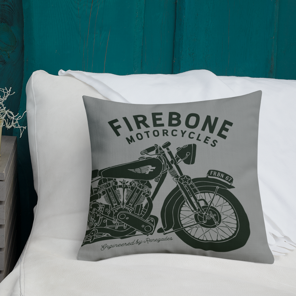 Vintage Motorcycle - Grey premium cushion - Firebone