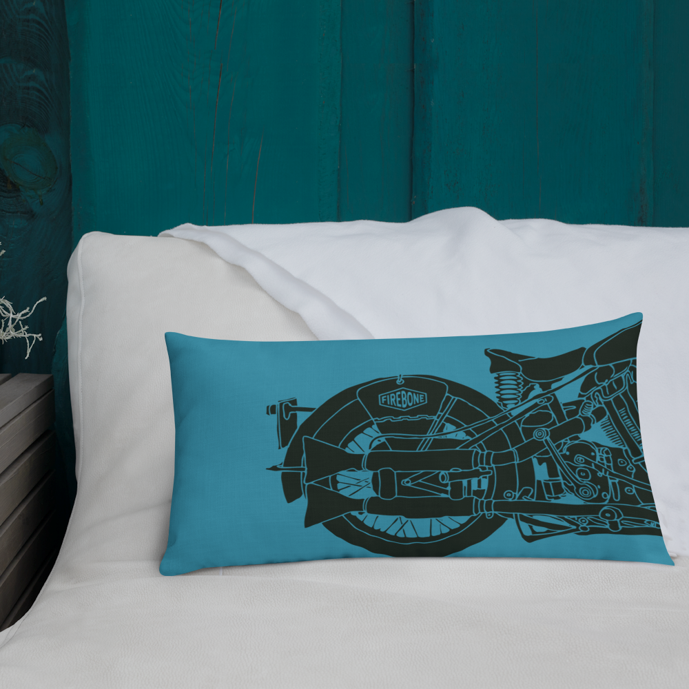 Vintage Motorcycle - Blue premium cushion - Firebone