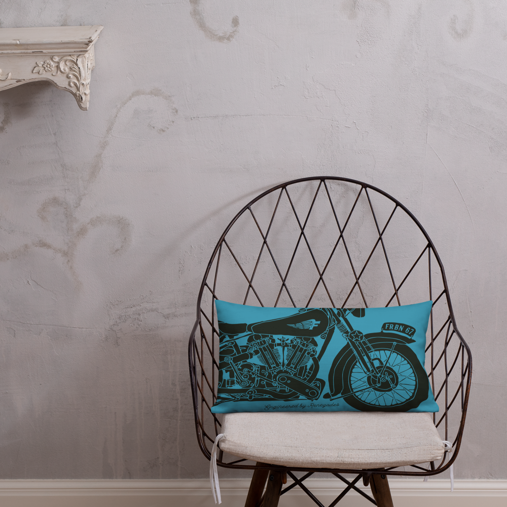 Vintage Motorcycle - Blue premium cushion - Firebone