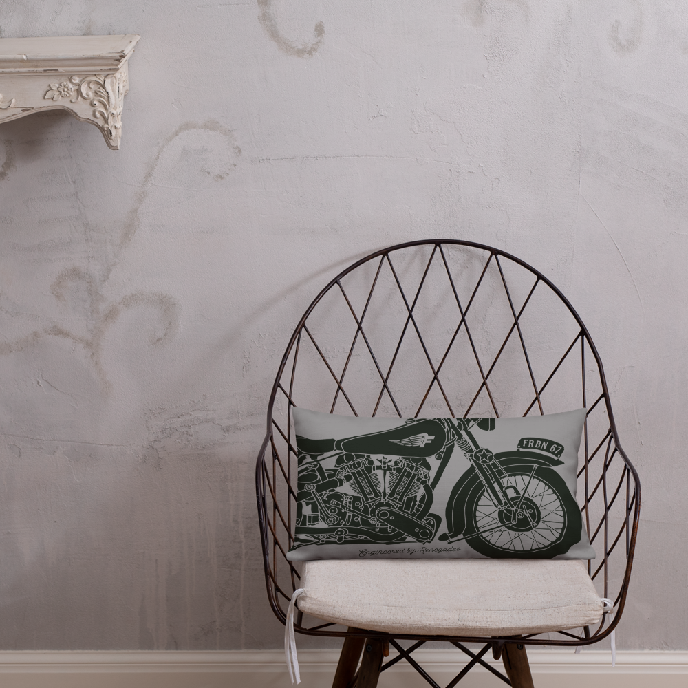 Vintage Motorcycle - Grey premium cushion - Firebone