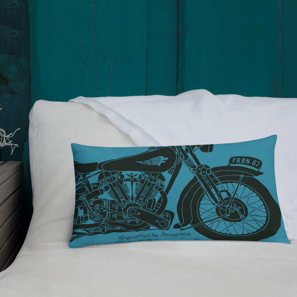 Vintage Motorcycle - Blue premium cushion - Firebone