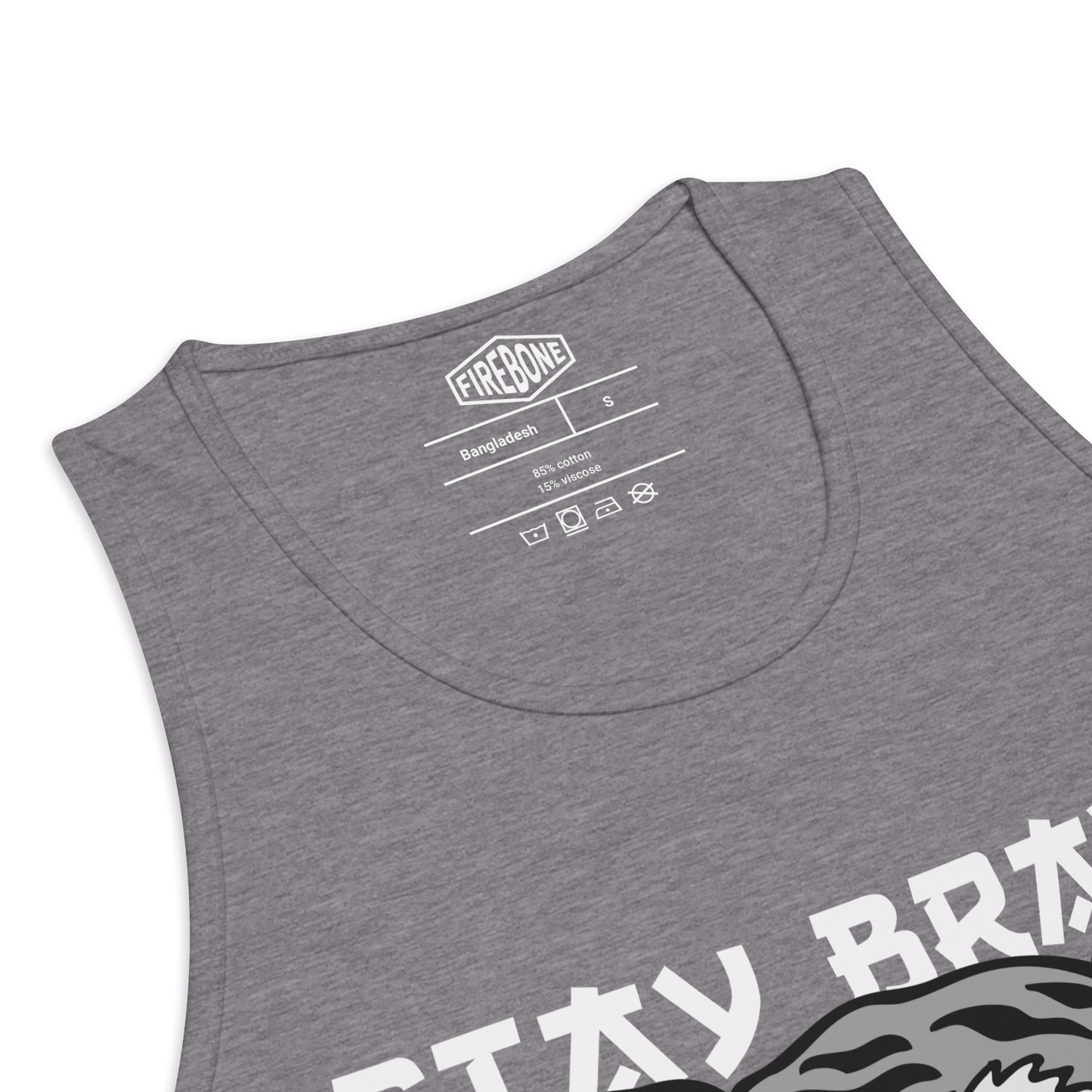 Stay Brave - Grey men’s premium gym vest - Firebone