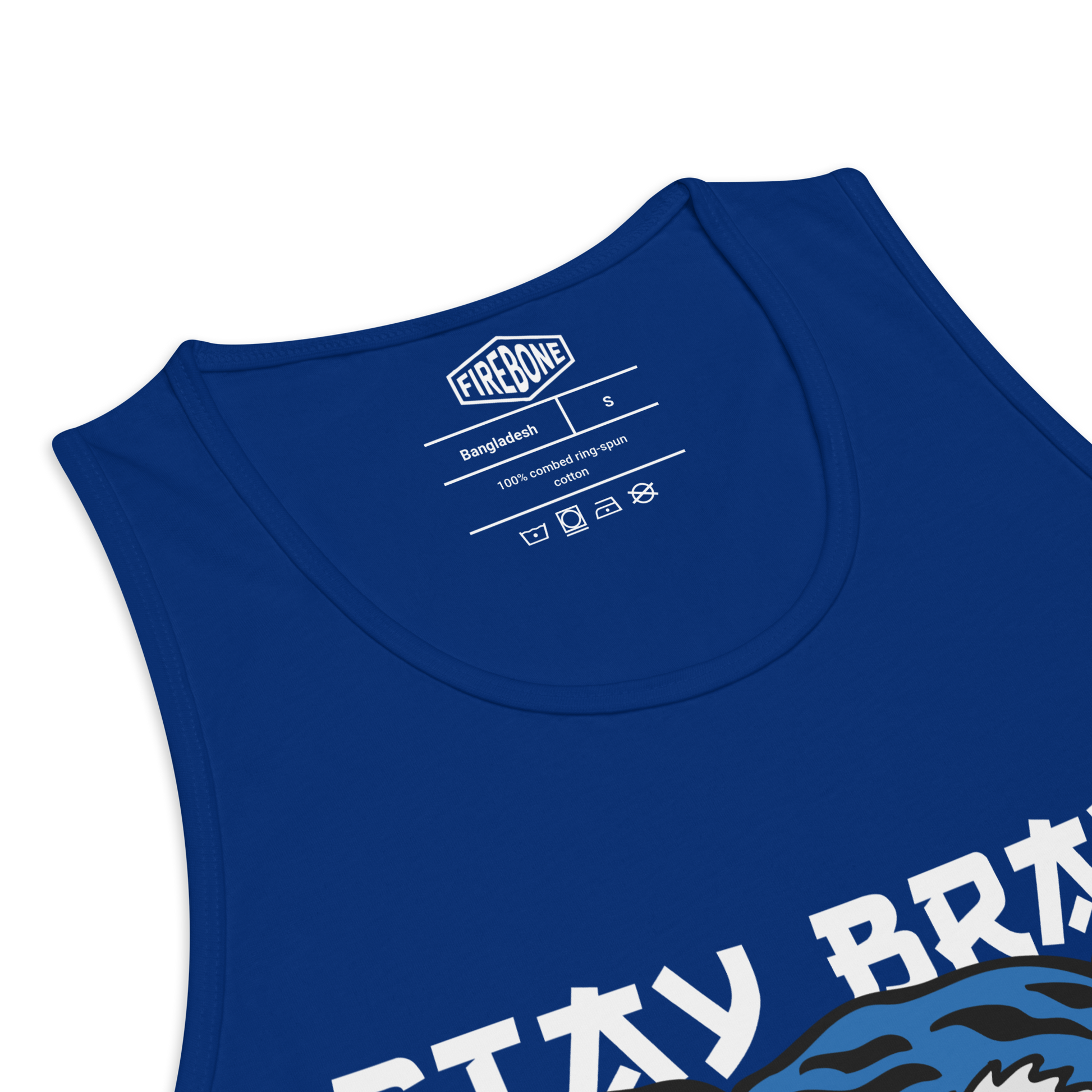 Stay Brave Tiger - Royal blue men’s premium tank top - Firebone