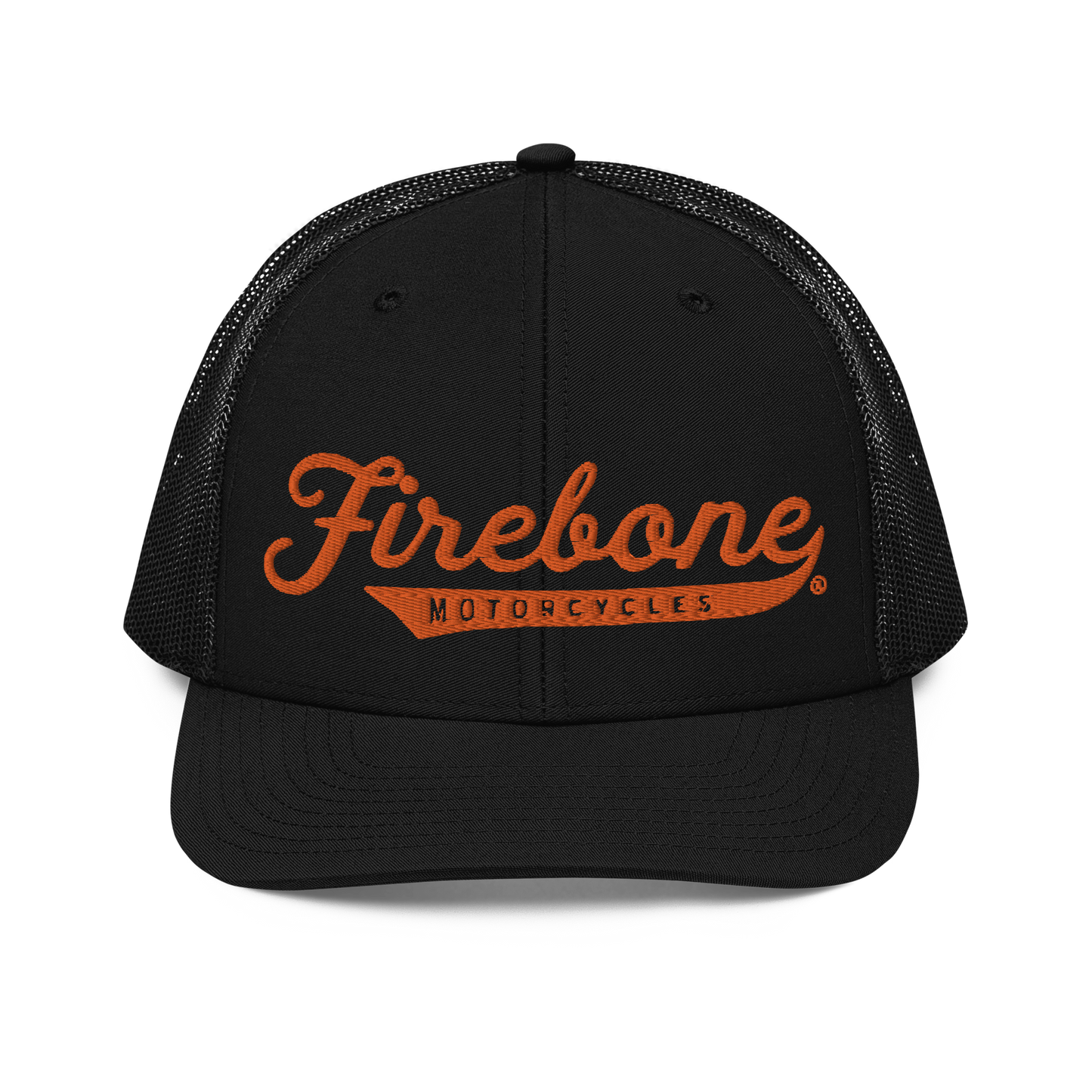 Firebone logo -  Orange logo on trucker cap - Firebone