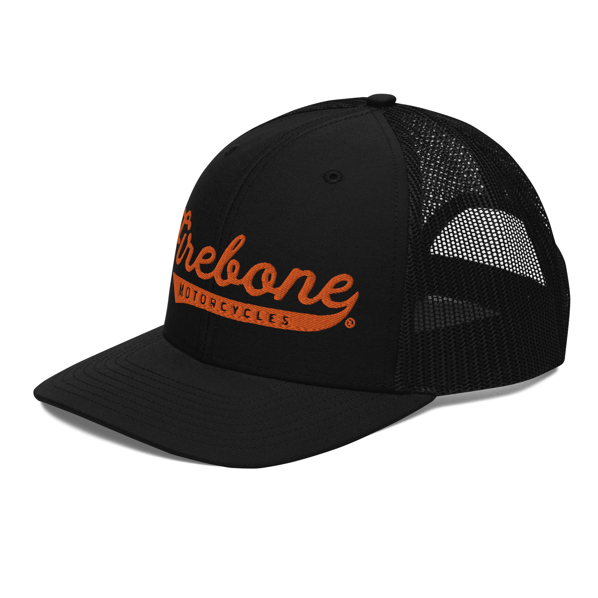 Firebone logo -  Orange logo on trucker cap - Firebone