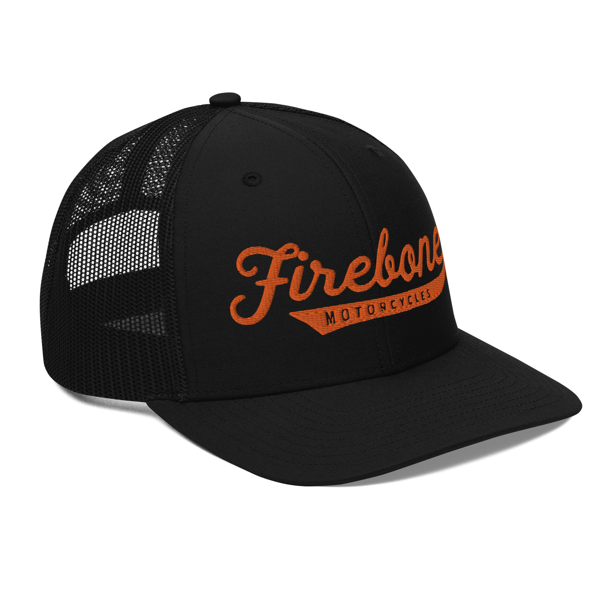 Firebone logo -  Orange logo on trucker cap - Firebone