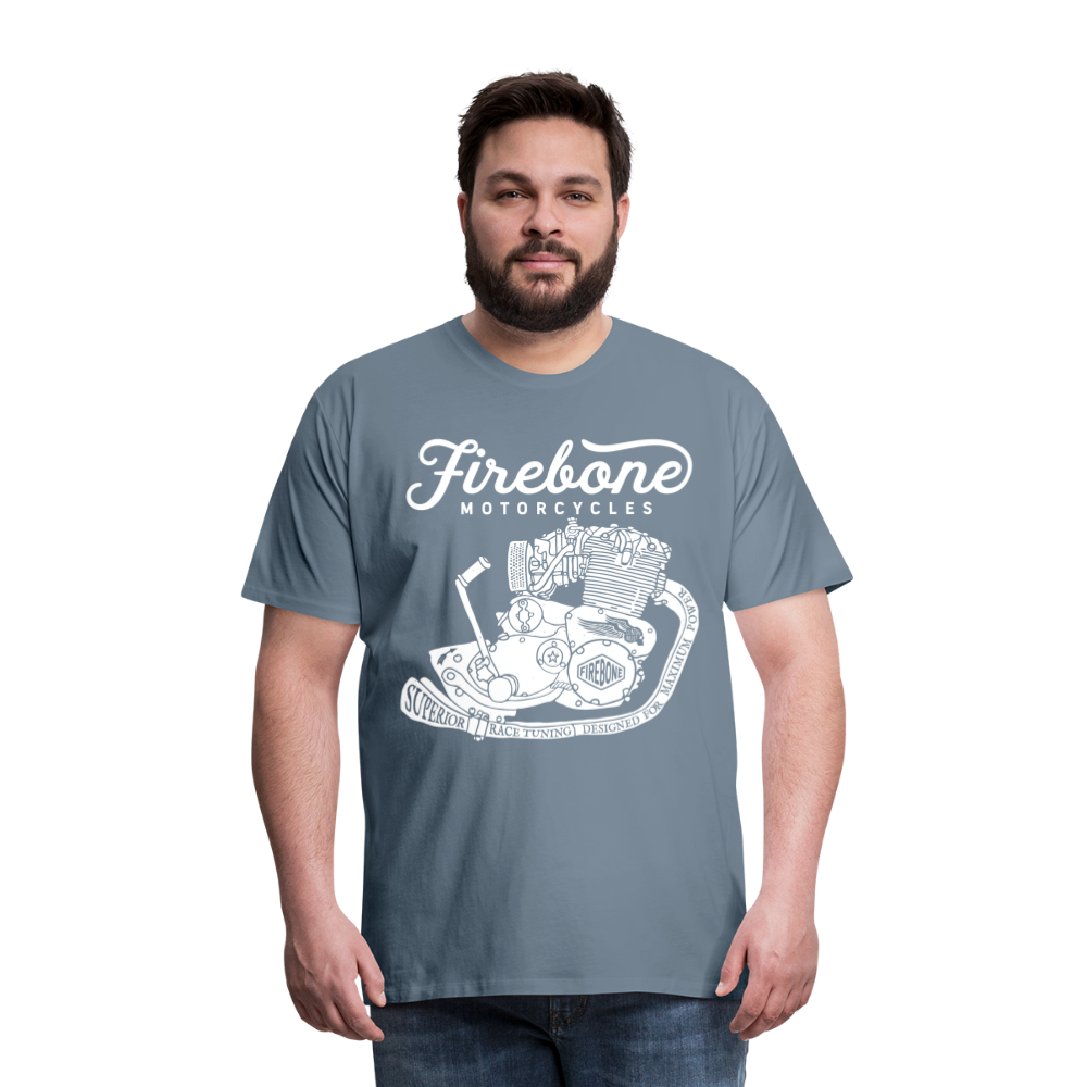 Firebone vintage engine premium t-shirt - steel blue